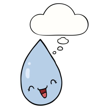 karikatür yağmur damlası ve düşünce balonu