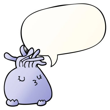 çizgi film deniz anemon ve konuşma balonu pürüzsüz degrade tarzında