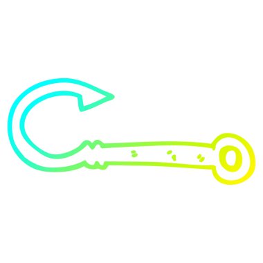 soğuk degrade çizgi çizim karikatür balık kanca