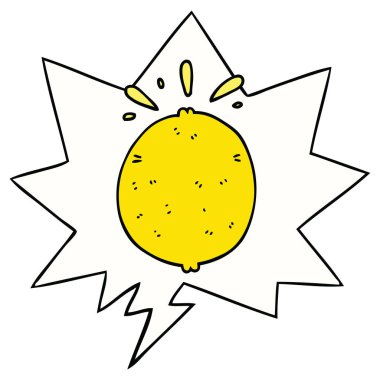 karikatür limon ve konuşma balonu