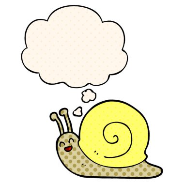 çizgi roman tarzında çizgi film salyangoz ve düşünce balonu