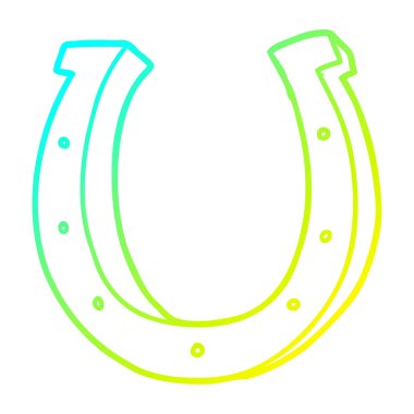 soğuk degrade çizgi çizim karikatür demir at ayakkabısı