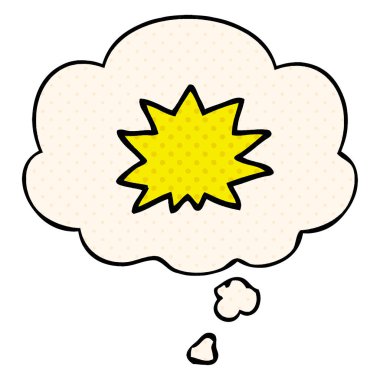 çizgi film patlama ve çizgi roman tarzında düşünce balonu