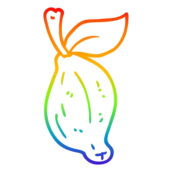 Linea gradiente arcobaleno disegno cartone animato frutta calce — Vettoriale Stock