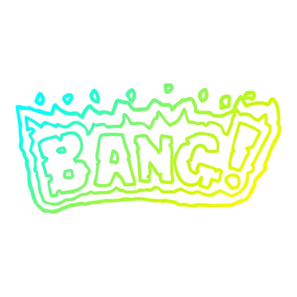 Kall gradient linje ritning tecknad ord Bang — Stock vektor
