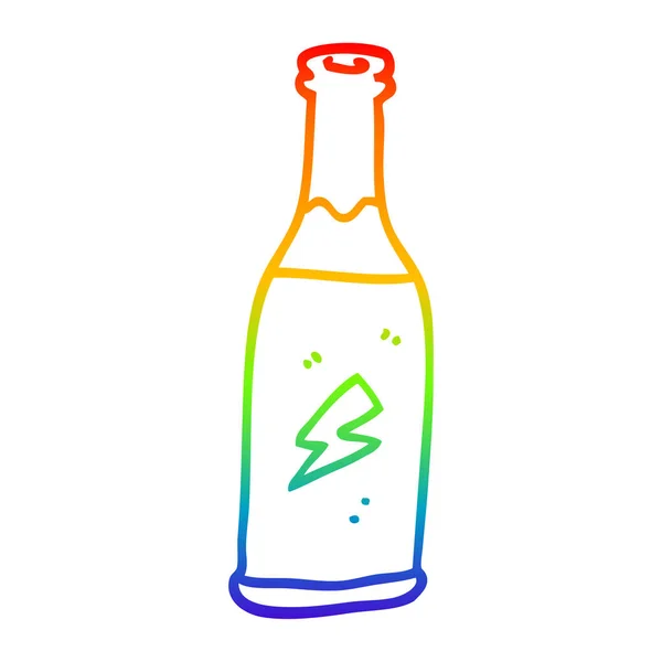 Rainbow gradient line drawing cartoon unhealthy drink — Stock Vector