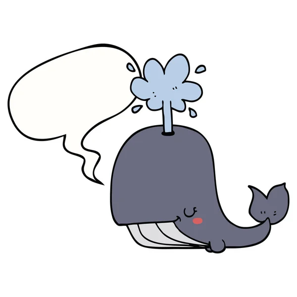 Karikaturwal und Sprechblase — Stockvektor