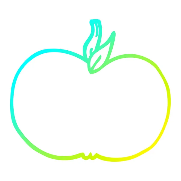 Gradient froid ligne dessin dessin animé pomme juteuse — Image vectorielle