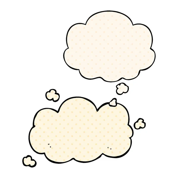 Cartoon cloud and thought bubble in comic book style — Stock Vector