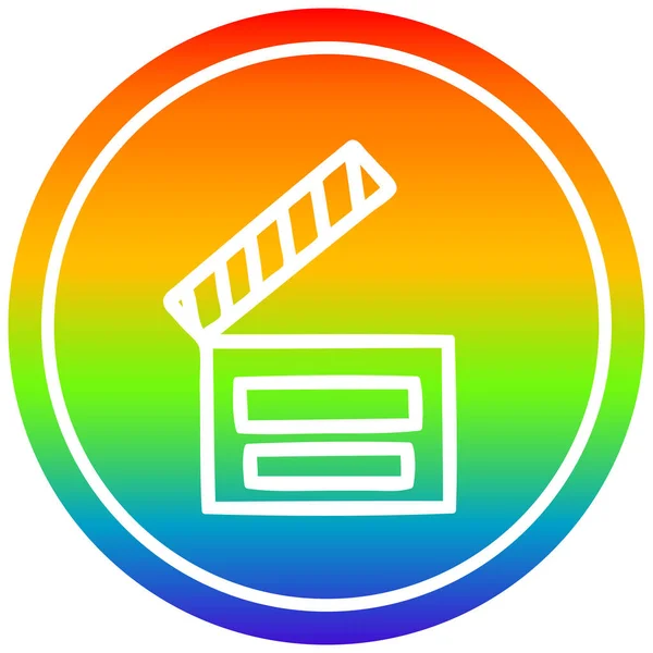 电影拍板圆在彩虹光谱 — 图库矢量图片