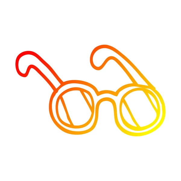 Chaud dégradé ligne dessin dessin dessin animé lunettes de soleil — Image vectorielle