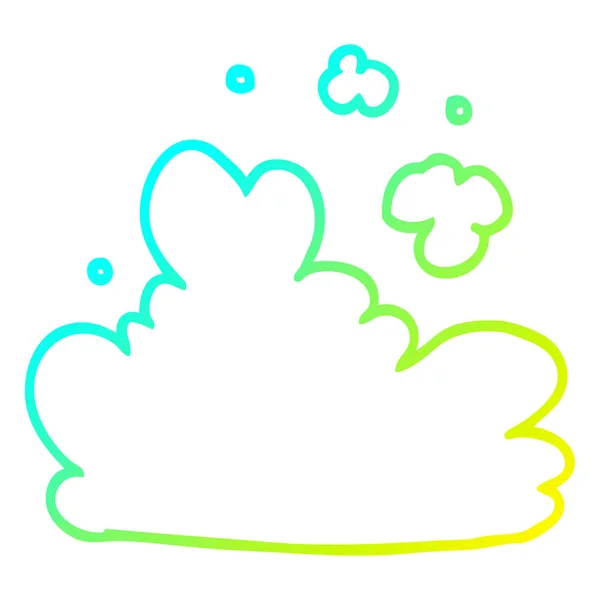 Línea de gradiente frío dibujo nube de dibujos animados — Vector de stock