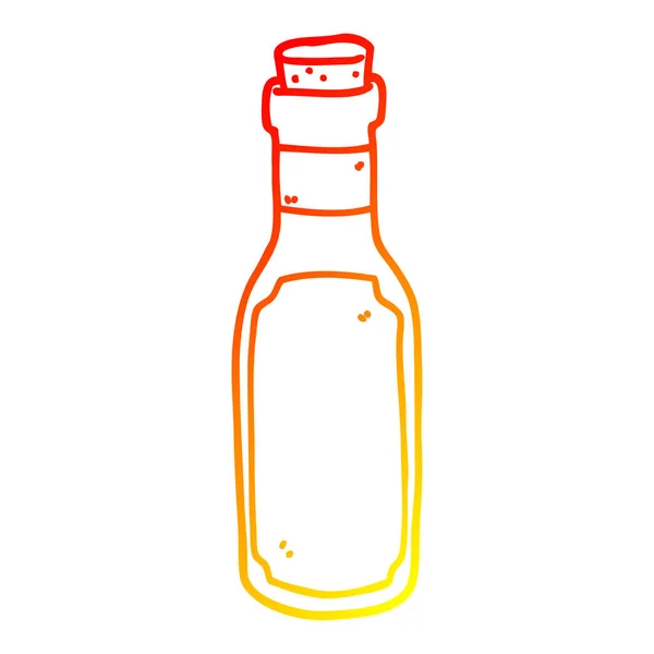 Garis gradien hangat menggambar botol ramuan kartun - Stok Vektor