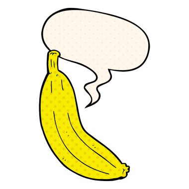 çizgi roman tarzında karikatür muz ve konuşma balonu