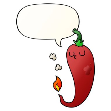 çizgi film sıcak biber ve konuşma balonu pürüzsüz degrade st