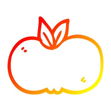 sıcak degrade çizgi çizim karikatür elma