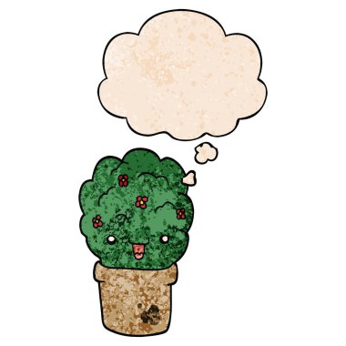 potkarikatür çalı ve grunge doku patter düşünce kabarcık