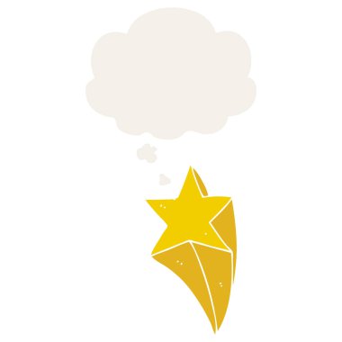 retro tarzında karikatür çekim yıldız ve düşünce balonu