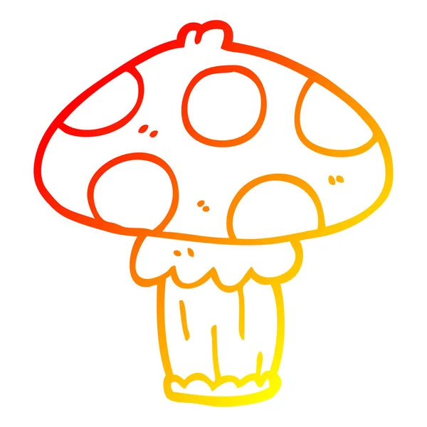 Linha de gradiente quente desenho de cogumelos desenhos animados — Vetor de Stock