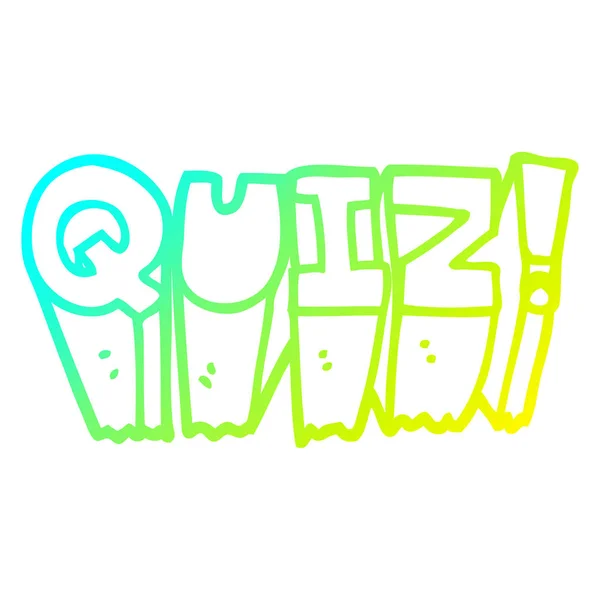 Linha gradiente frio desenho cartoon quiz sinal — Vetor de Stock