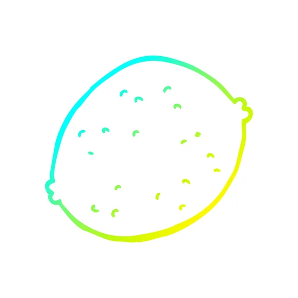 Froid dégradé ligne dessin dessin dessin animé citron — Image vectorielle