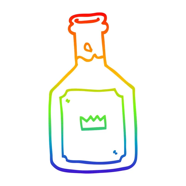 Arco iris gradiente línea dibujo dibujos animados bebida alcohólica — Vector de stock