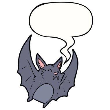 karikatür vampir halloween yarasa ve konuşma balonu