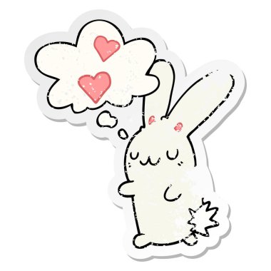 aşk ve düşünce kabarcık karikatür tavşan gibi bir sıkıntılı yıpranmış s