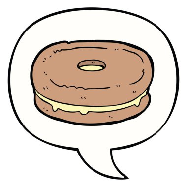 karikatür bisküvi ve konuşma balonu