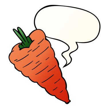 karikatür havuç ve konuşma balonu pürüzsüz degrade tarzında