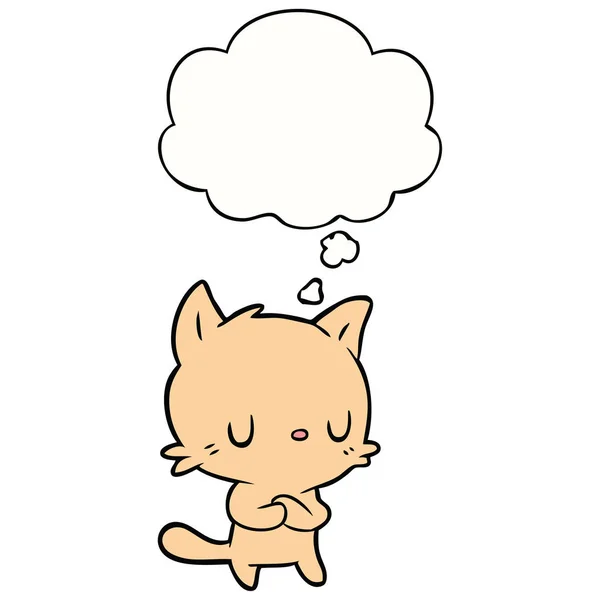 Γάτα κινουμένων σχεδίων και φούσκα σκέψης — Διανυσματικό Αρχείο