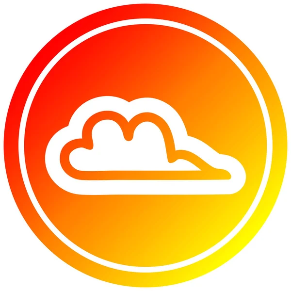 Циркуляр облаков погоды в горячем градиентном спектре — стоковый вектор