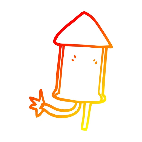 Warme Gradientenlinie Zeichnung Cartoon-Feuerwerk — Stockvektor