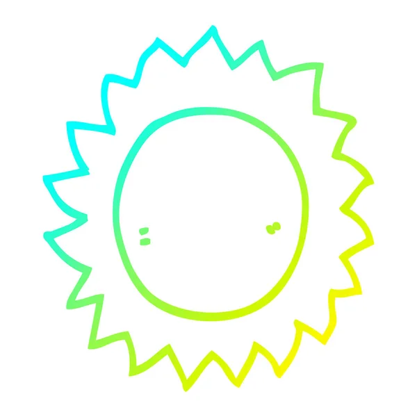 Холодна градієнтна лінія, що малює мультяшне сонце — стоковий вектор