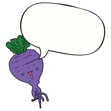 karikatür şalgam ve konuşma balonu