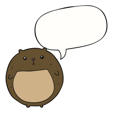 karikatür ayı ve konuşma balonu
