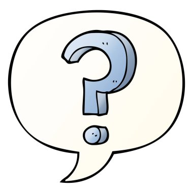 çizgi film soru işareti ve konuşma balonu düzgün degrade tarzında