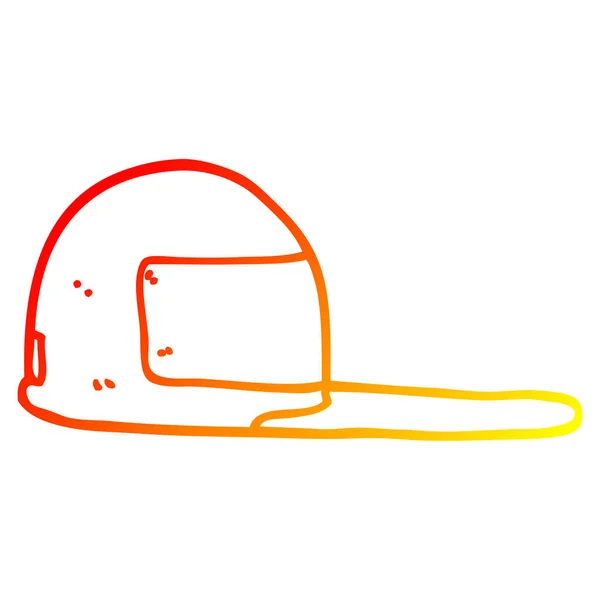 Warme kleurovergang lijntekening cartoon Baseballcap — Stockvector