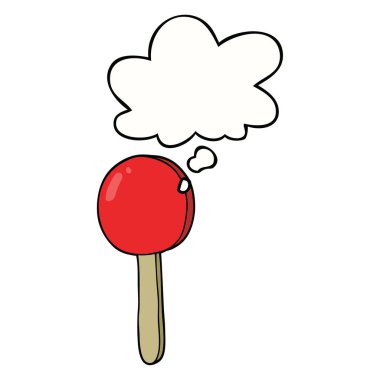 karikatür lolipop ve düşünce balonu