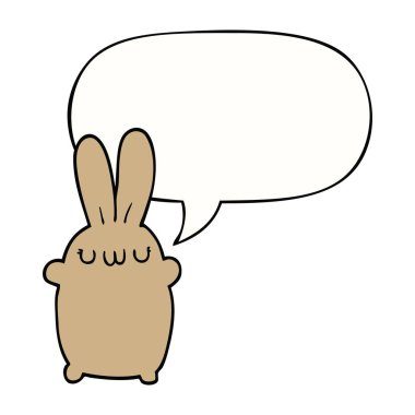 karikatür tavşan ve konuşma balonu