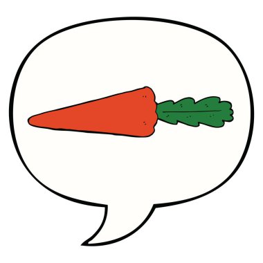 karikatür havuç ve konuşma balonu