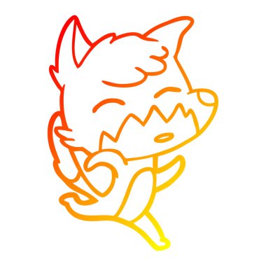 sıcak degrade çizgi çizim karikatür tilki