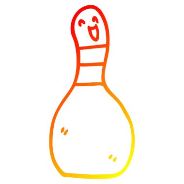 sıcak degrade çizgi çizim karikatür bowling pin
