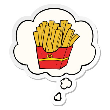 karikatür kızartması ve baskılı bir etiket olarak kabarcık düşünce