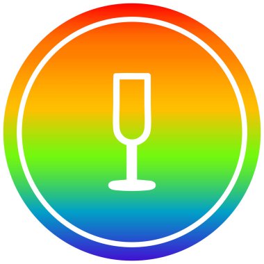 gökkuşağı spektrumlu şampanya flüt dairesel