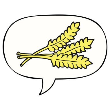 karikatür buğday ve konuşma balonu