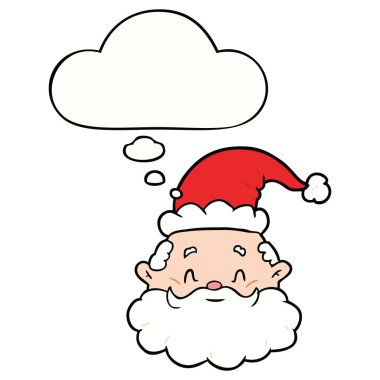 karikatür noel baba ve düşünce balonu