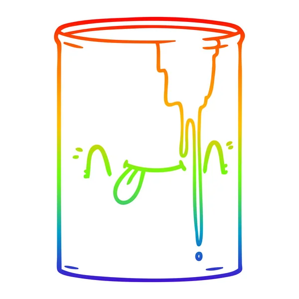 Línea de gradiente arco iris dibujo dibujos animados residuos tóxicos — Vector de stock
