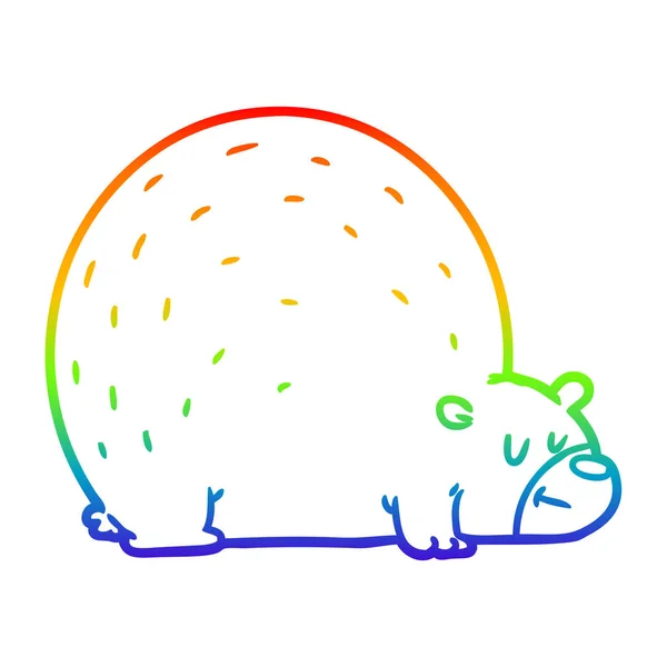 Arco-íris linha gradiente desenho urso dos desenhos animados — Vetor de Stock