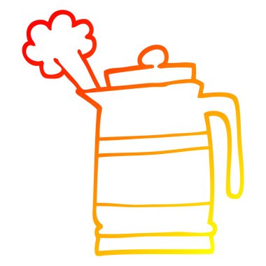 sıcak degrade çizgi çizim karikatür su ısıtıcısı